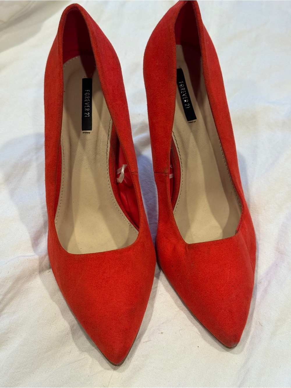 Forever 21 Red Pointed Suede Pumps